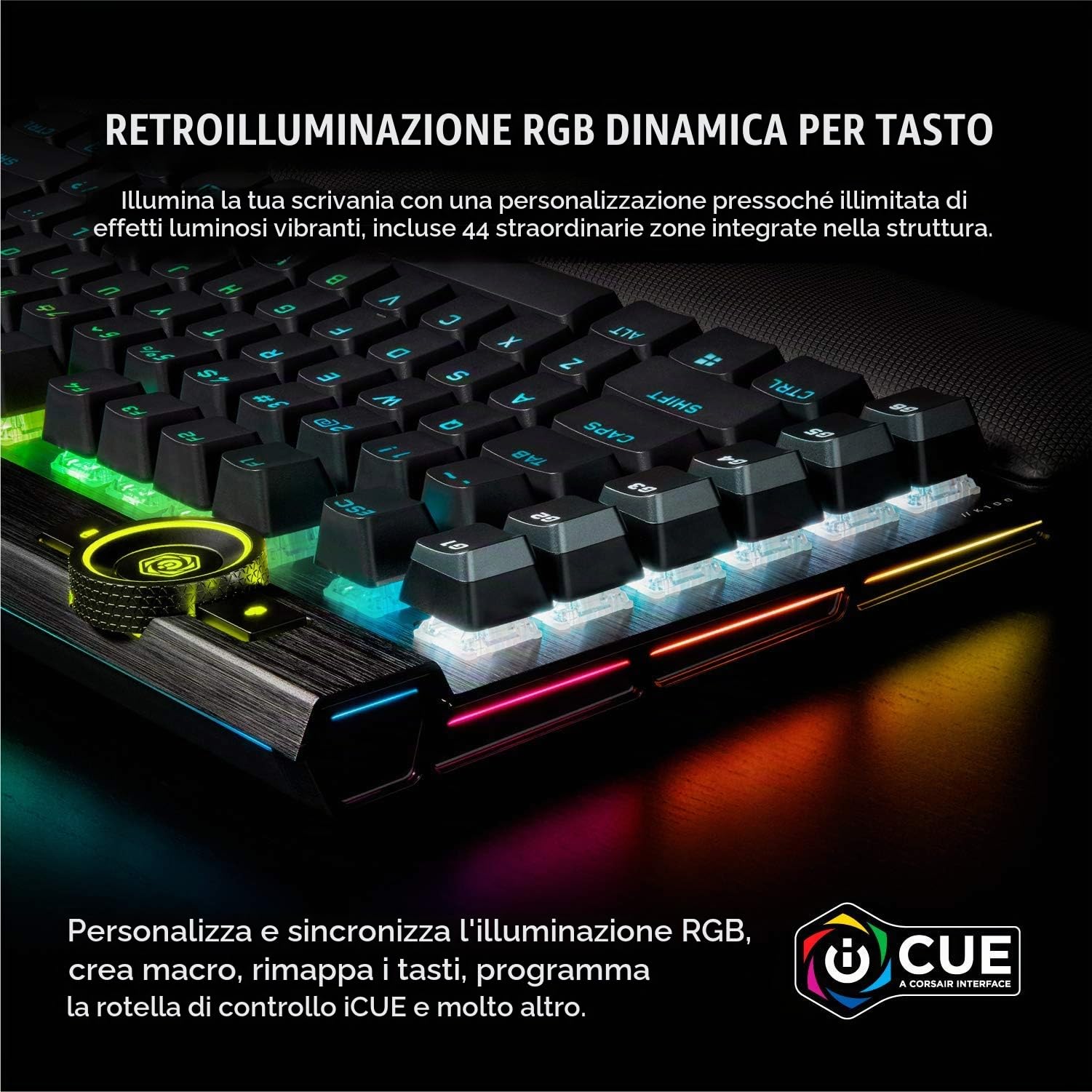CORSAIR K100 RGB TECLADO USB QWERTZ (HOLANDÃ‰S) NEGRO