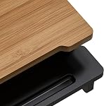WELL WENG 16.5" Monitor Stand Desk Shelf with Phone Tablet Holder Black | Desk Organizer for 36"–48" Desk Computer Setup Ergonomic Relief Easy Assembly Excellent Stability Keyboard Storage