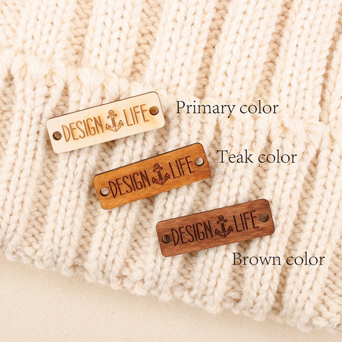 50 Pcs Custom Wooden Tags - Personalized Basswood Labels For Knitting & Crafting