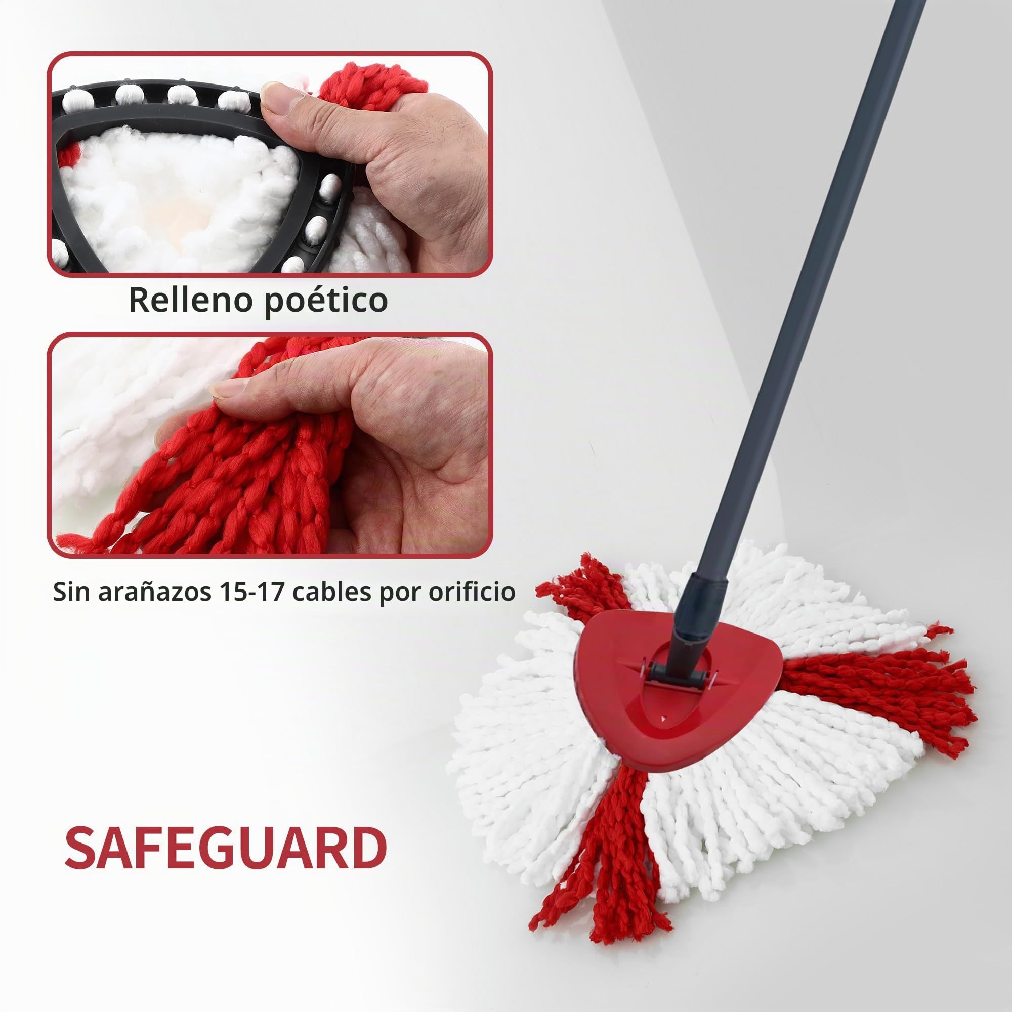 6 Piezas Cabezales de Repuesto para Fregona Vileda Turbo, Fregona Compatibles para Vileda Turbo, Compatible para Vileda EasyWring y Clean Turbo 2 en 1 Repuesto, Apto para todo tipo de suelos