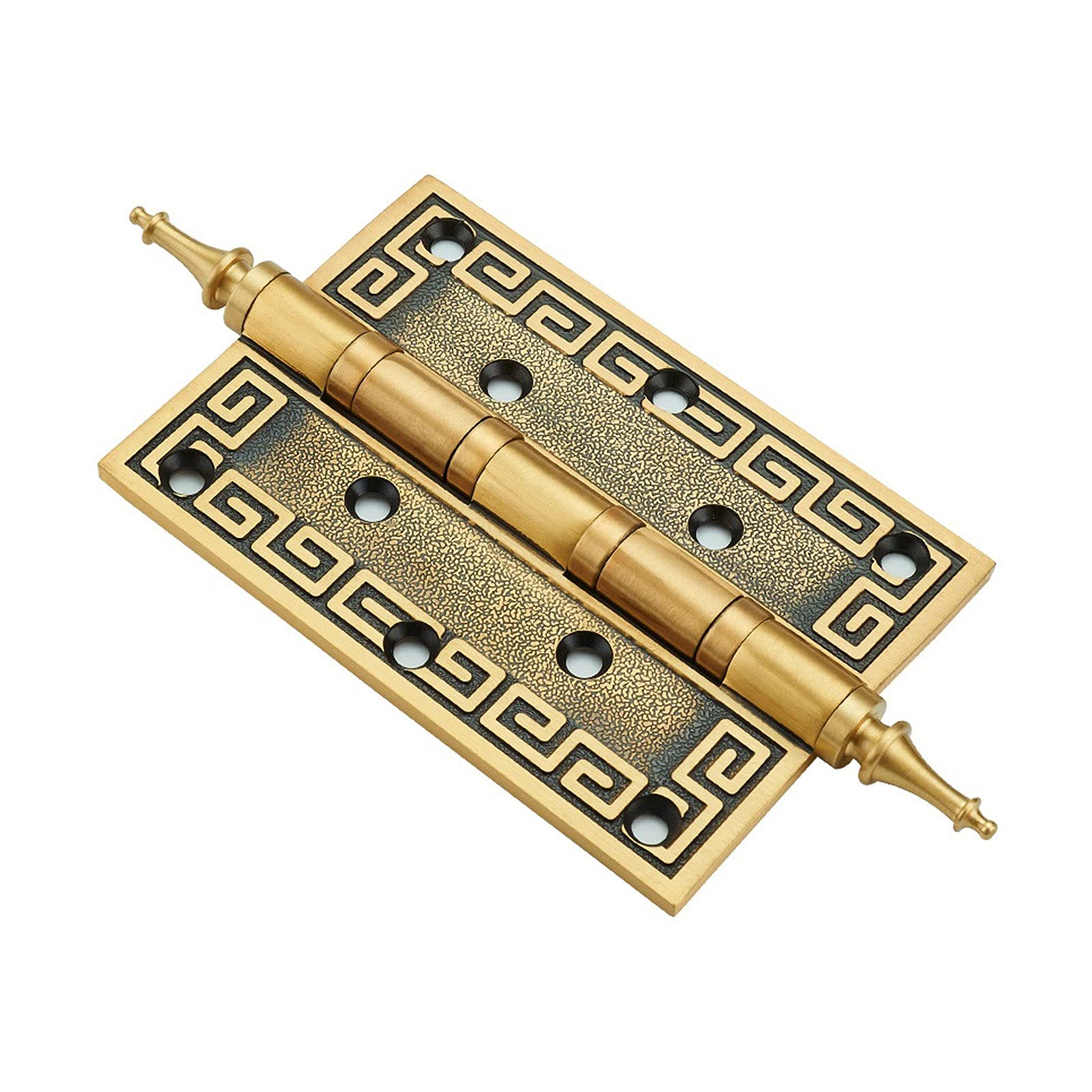 Shundeed Black Bronze 5 Inch Brass Silent Hinges, Thick Retro Cabinet Door Hinges, Brass Door Door Hinges(Black Bronze)