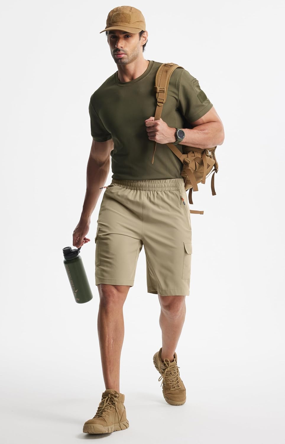 Libin Men's Hiking Cargo Shorts Lightweight Quick Dry Athletic Casual Shorts for Golf Outdoor Active Zipper Pockets