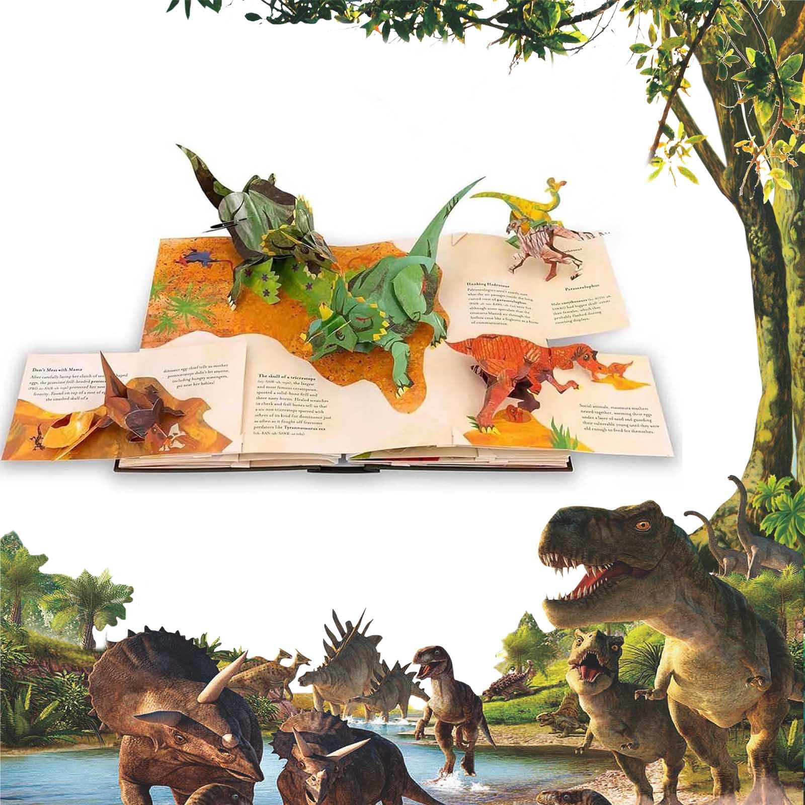 3D Encyclopedia Prehistorica Dinosaurs, The Illustrated Encyclopedia Of Dinosaurs, Interesting Three-Dimensional Pop Up Dinos Book, Prehistoric Creatures Interesting Knowledge