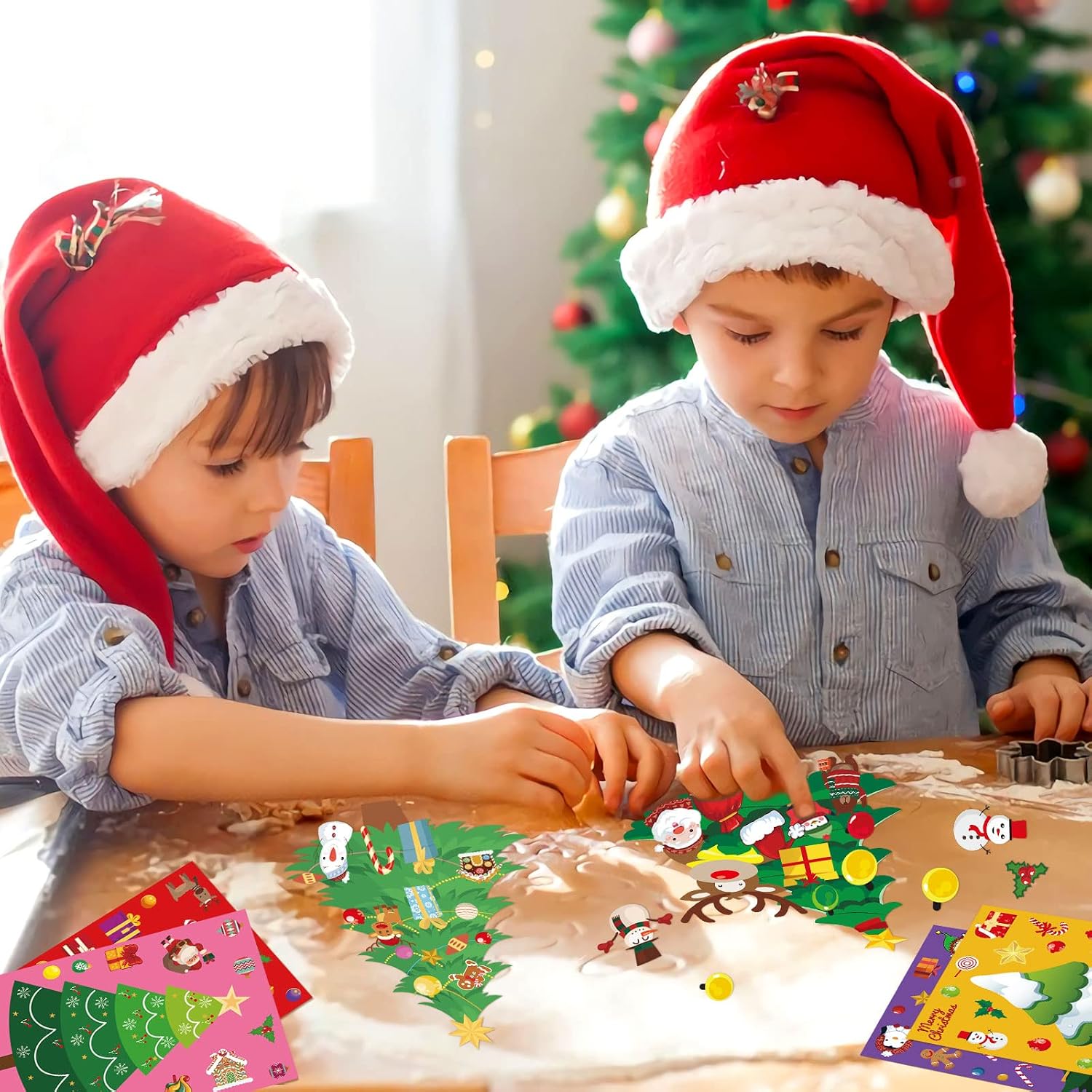 NOVWANG Christmas Tree Stickers for Kids, Make Your Own Stickers Craft Gift image 5