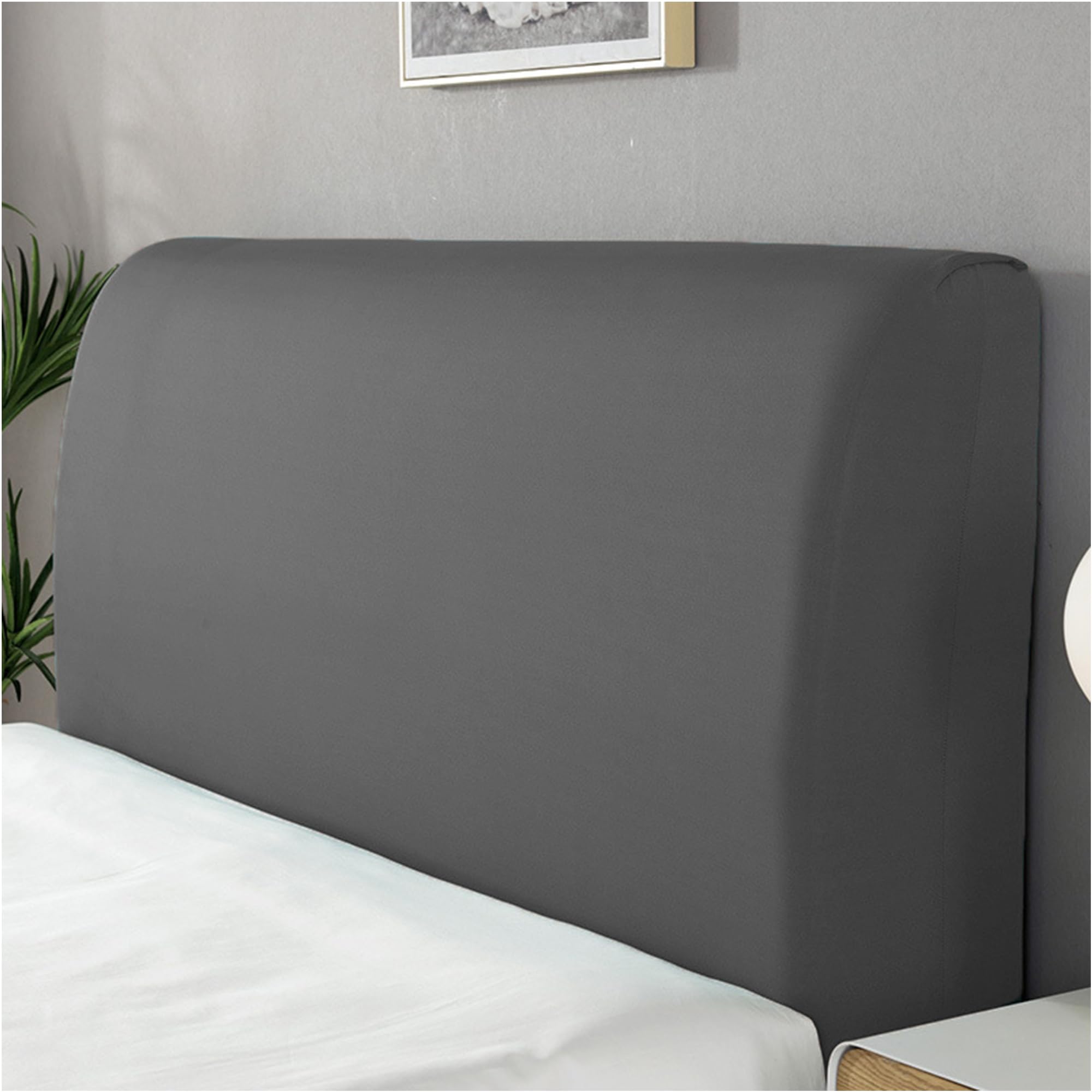 Sueving Stretch Headboard Cover, Bed Headboard Cover, Dustproof Headboard Wrap, All-Inclusive Bed Head Protector for Single/Double/King/Super King Bed Headboards (Dark Grey, Double, 140-170 CM)