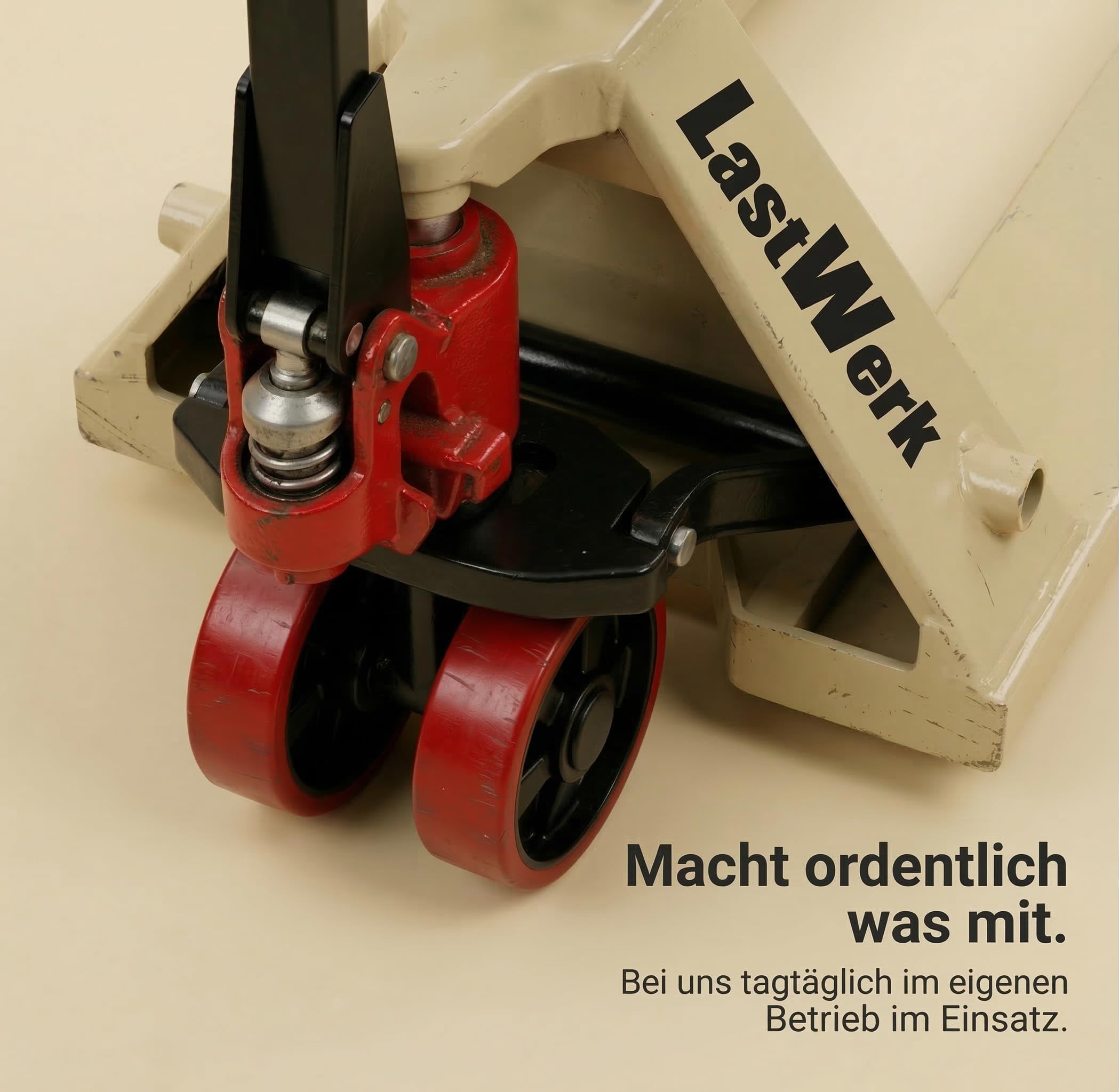 One Hubwagen 2500 kg und 1150 mm Gabellänge PU Rollen Handhubwagen Palettenwagen Gabelhubwagen aus Stahl, Polyurethan (Nylon-Rollen, 1150 Millimeter)