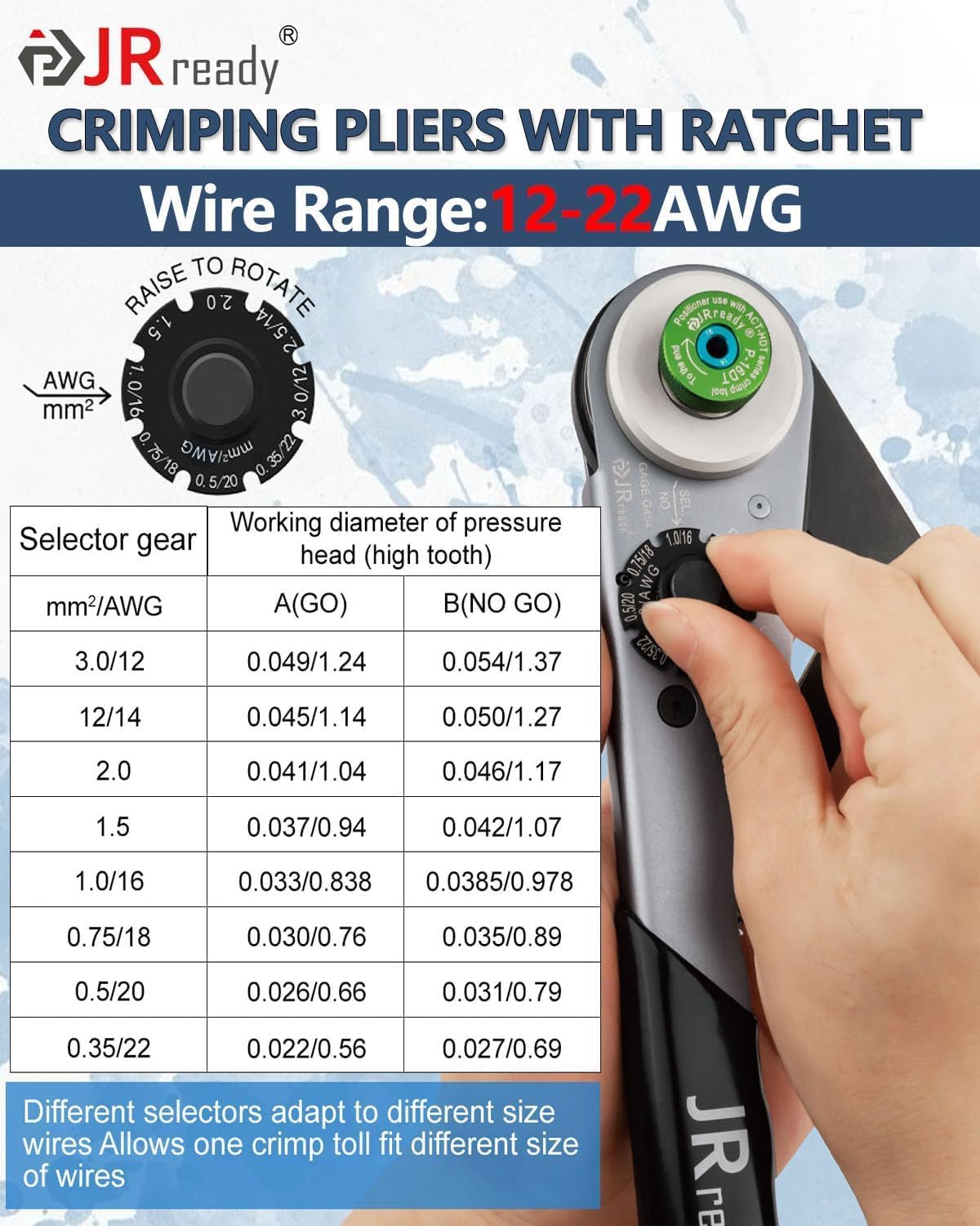 JRready DW5008-01 Deutsch Connector Kit, 2 3 4 6 8 12 Pin IP68 Waterproof DT Plug Connectors, Deutsch Crimp Tool, Size 16 Solid Contacts 16-20 AWG, Seal Plug, for Automotive, Marine,Motorcycle