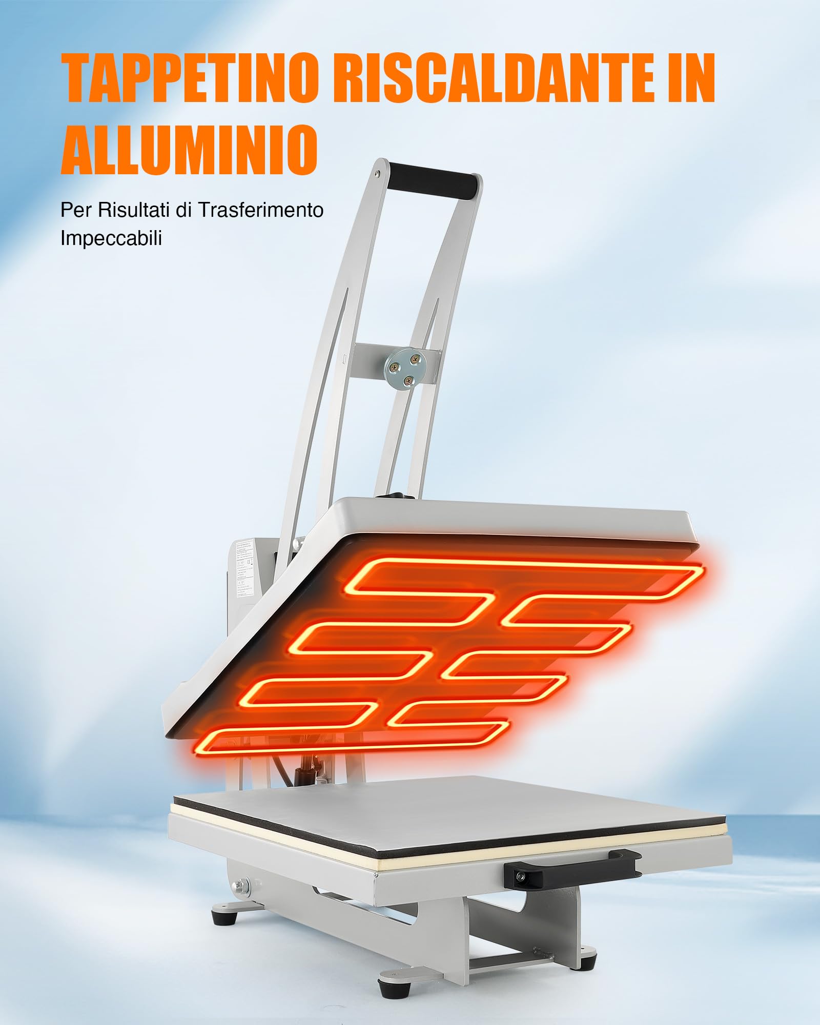 CREWORKS 50x40cm Pressa a Caldo per Magliette con Apertura Automatica 2200W Termopressa per Magliette Macchina per Sublimazione Digitale per Magliette Borse o DIY