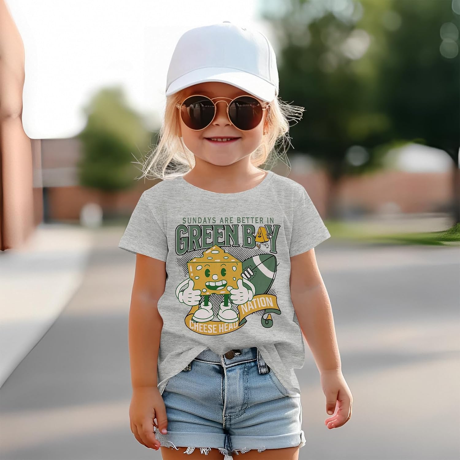 CM C&M WODRO Toddler Baby Boy Girl Football Shirt Cheese Game Day T-Shirt Kids Short Sleeve Football Fans Gift Tee Tops