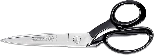 Mundial Recortadoras dobladas industriales forjadas de 10 pulgadas, cuchillas afiladas, mango negro ergonómico, acabado niquelado pulido, corte y