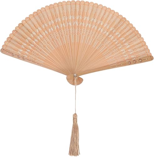 BESPORTBLE Ventilador plegable de bambú de mano, estilo vintage, para mujer, verano, bodas, actuaciones y decoración del hogar