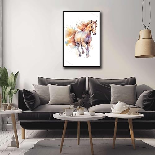 Miniatura 2 de YOTQUULKI Póster impreso en lienzo con impresión de acuarela de caballo, póster de acuarela de caballo, lienzo impreso, póster, decoración de pared,
