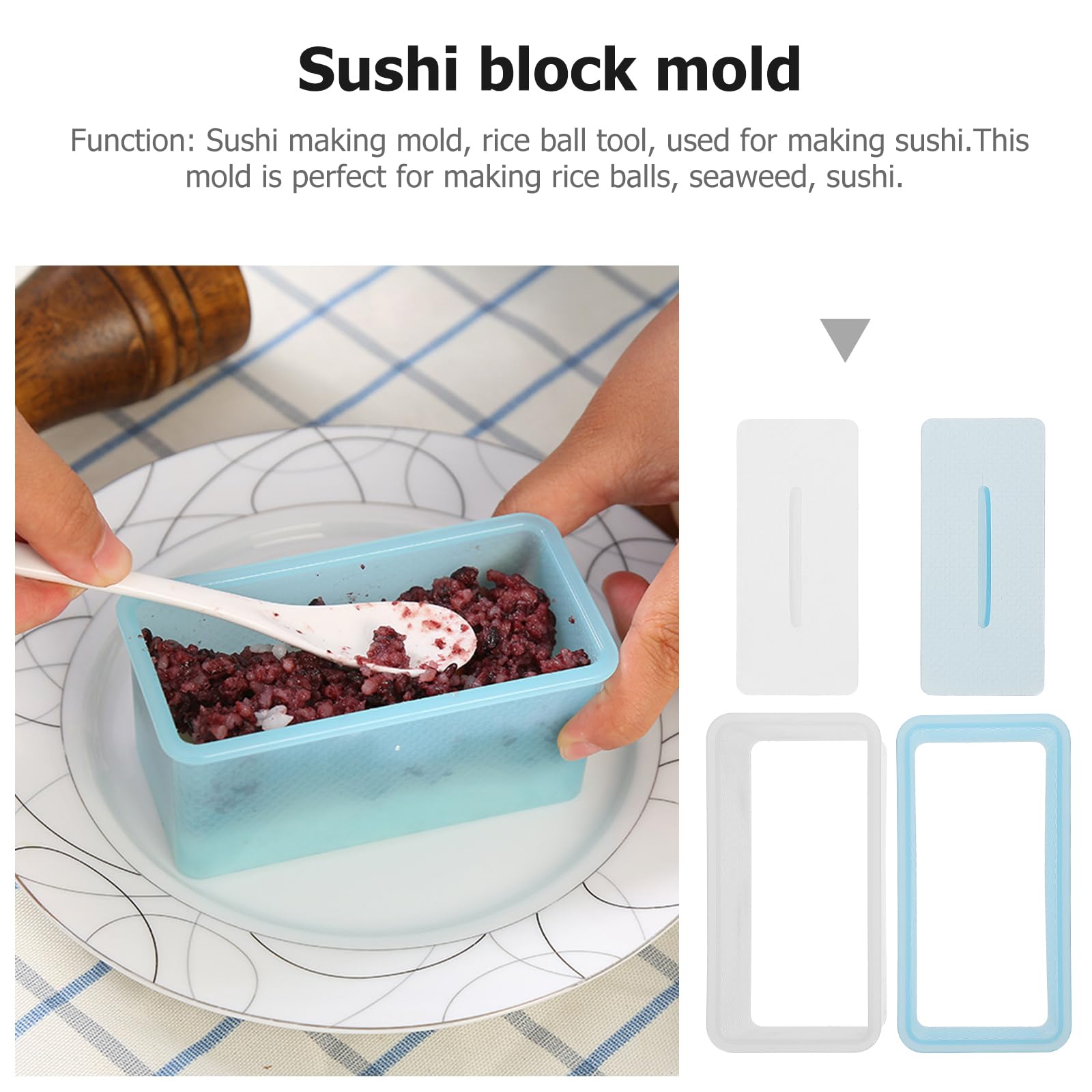DIMVKA Lot De 2 Moules à Musubi Presse Sushi Hawaii - Anti-adhésif Avec Pagaie Riz, Idéal Pour Onigiri Et Spam Musubi