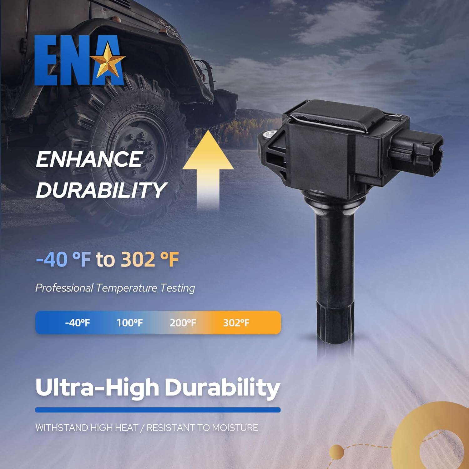 ENA Set of 4 Ignition Coil Pack Compatible with Toyota 86 Subaru WRX BRZ Outback Forester Legacy Crosstrek Scion FR-S 2015 2016 2017 2018 2019 2020 2.0L 2.5L H4 Replacement for UF747 22433AA720 C967