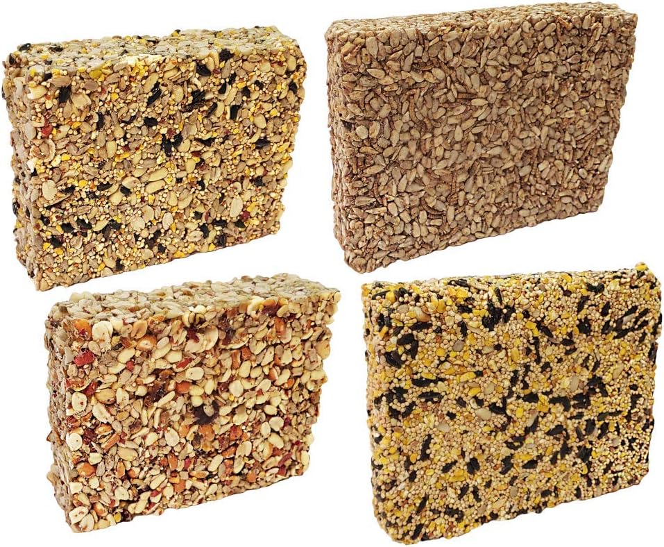 Wildlife Sciences Songbird Treats Seed Cake Variety 4 Pack | Large Seed Cakes for Wild Birds | 1.5-2 lb Each