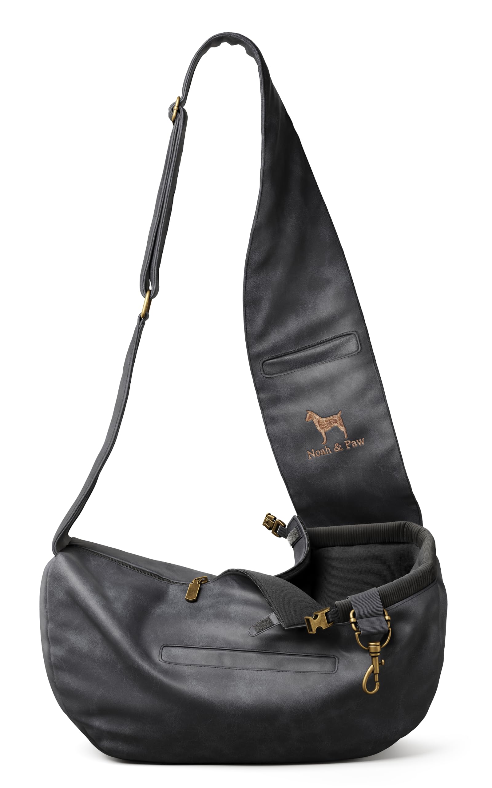 Noah & Paw Dog Sling Carrier for Dogs & Cats 3-10 lbs (Summer Denim Zip) โ image 1