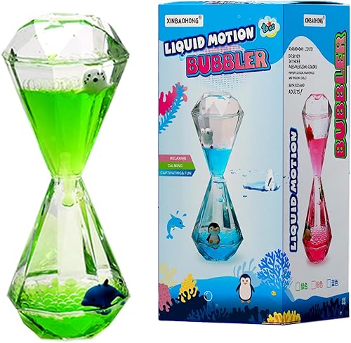 Miniatura 7 de XINBAOHONG Burbujeador de movimiento líquido para niños y adultos, reloj de arena, temporizador líquido para juegos sensoriales, juguete para la