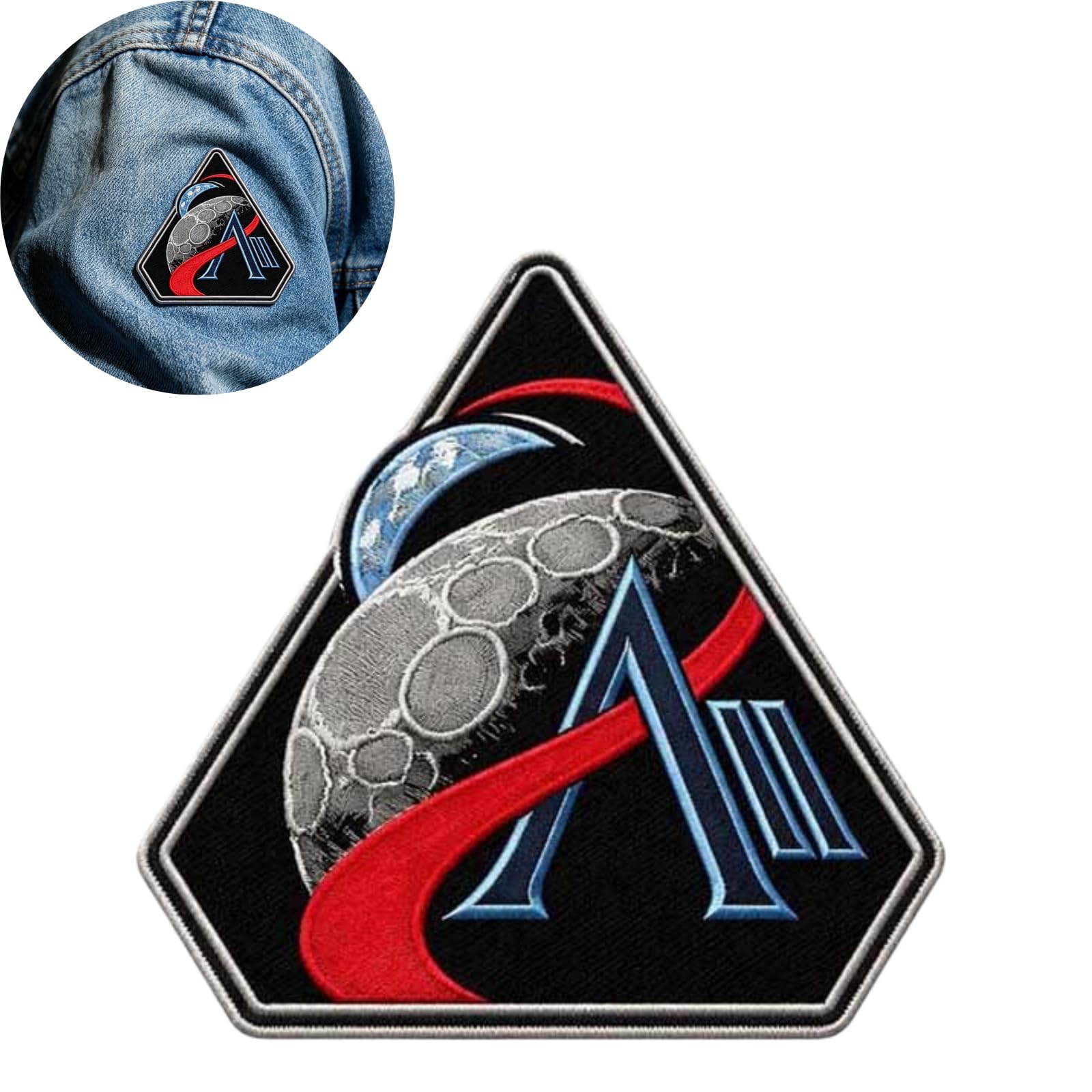 Artemis 2 Patch, 2 Inch Artemis II Mission Embroidered Hook Patch, Artemis 2 Mission Emblem for Caps, Jackets, Artemis II Patch for Space Enthusiasts (1 pcs)