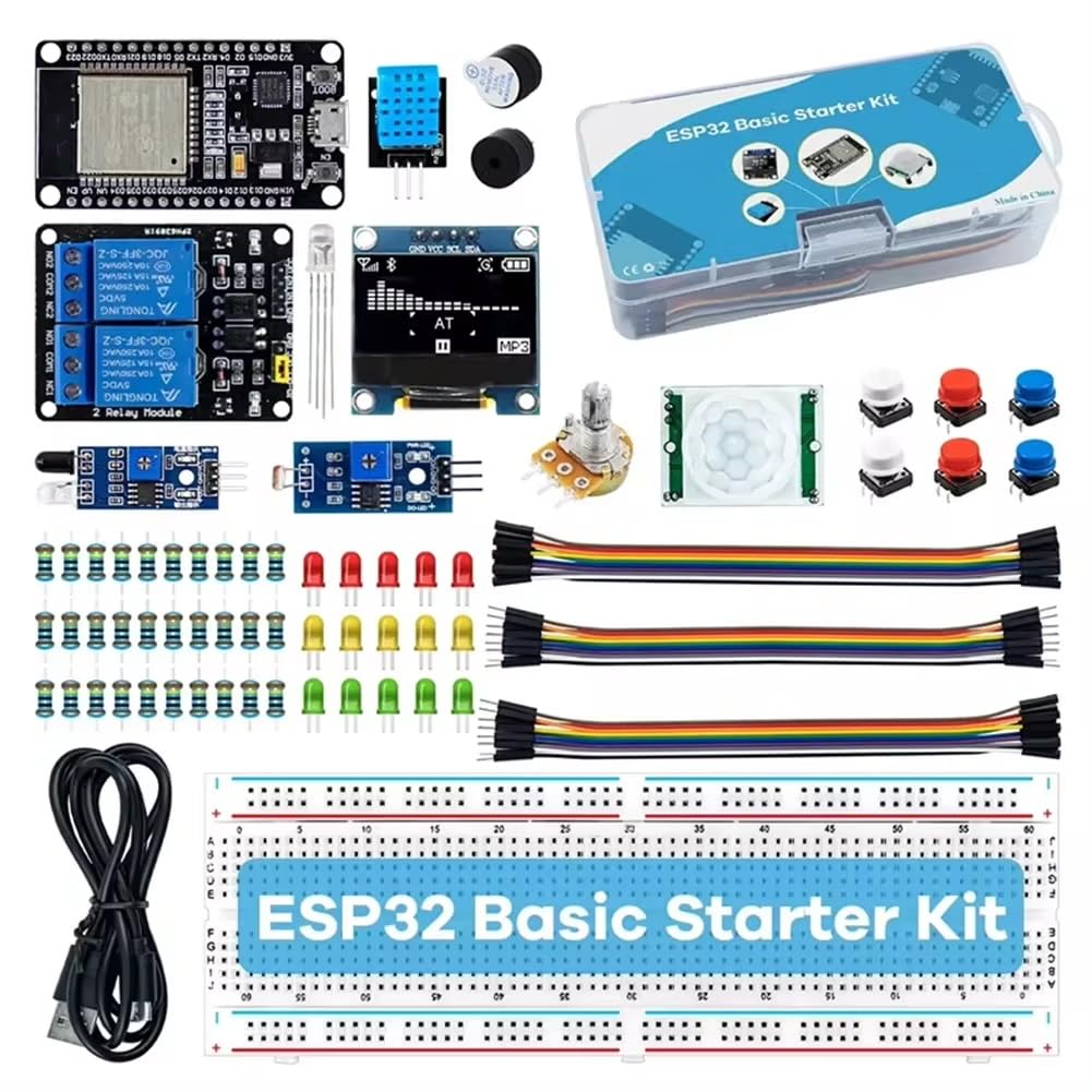 1 pz Kit di base per principianti ESP32 Kit di apprendimento per scheda di sviluppo WiFi Bluetooth ESP-32S