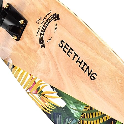 Miniatura 3 de Patineta de 42 pulgadas de largo completo Cruiser Pintail, el original Artisan Maple Skateboard Cruiser Pintail para crucero, tallado, estilo libre
