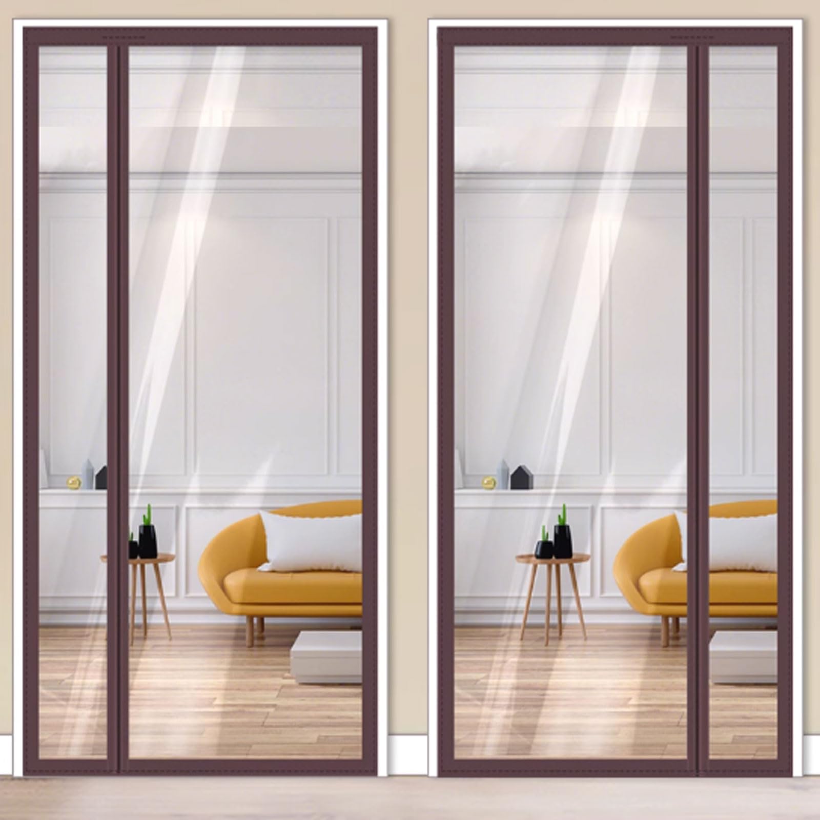 Magnetische Wärmeisolierende Türvorhänge Hochwertige Insektenschutzgitter für Wintertüren Transparente Trennwandabdeckung Schiebetür Küche Balkon Und Balkon,A,100x210cm