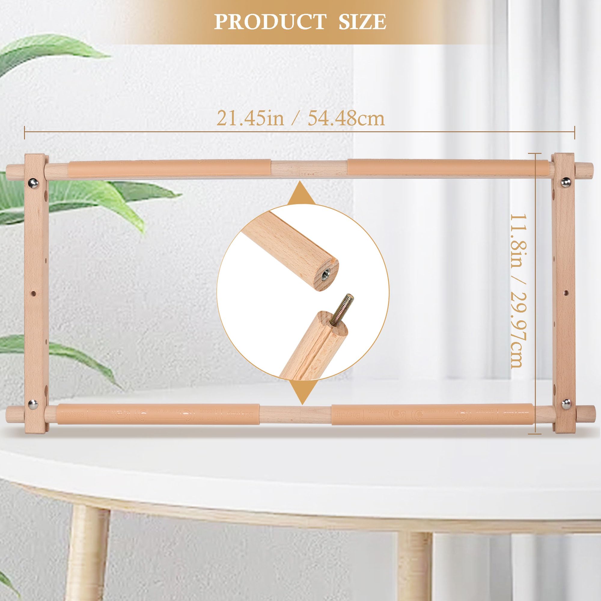 Cornice per ricamo a scorrimento, telaio staccabile per punto croce, ricamo e trapuntatura, per punto croce, ricamo e progetti di cucito (54,5 x 30,5 cm)