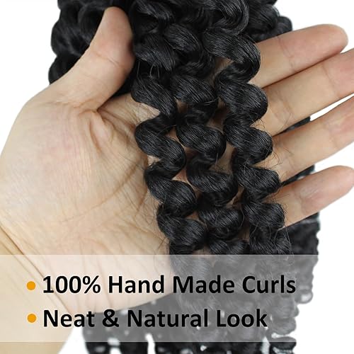 Miniatura 9 de Cabello rizado jamaicano de ganchillo de 10 pulgadas, trenzas de cabello rizado corto para mujeres negras (10 pulgadas, #350)