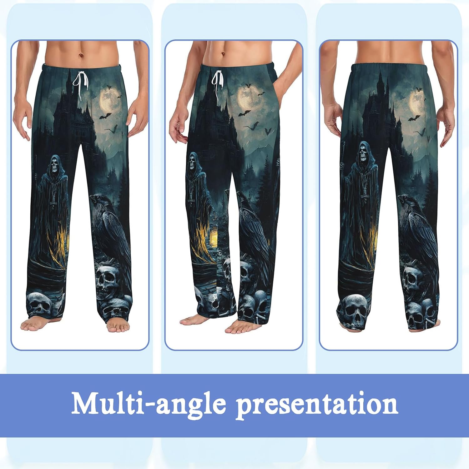 Funny Men's Lounge Pajama Pants Cute Soft Ultra Lightweight Sleepwear Bottom Pants with Pocket Drawstring