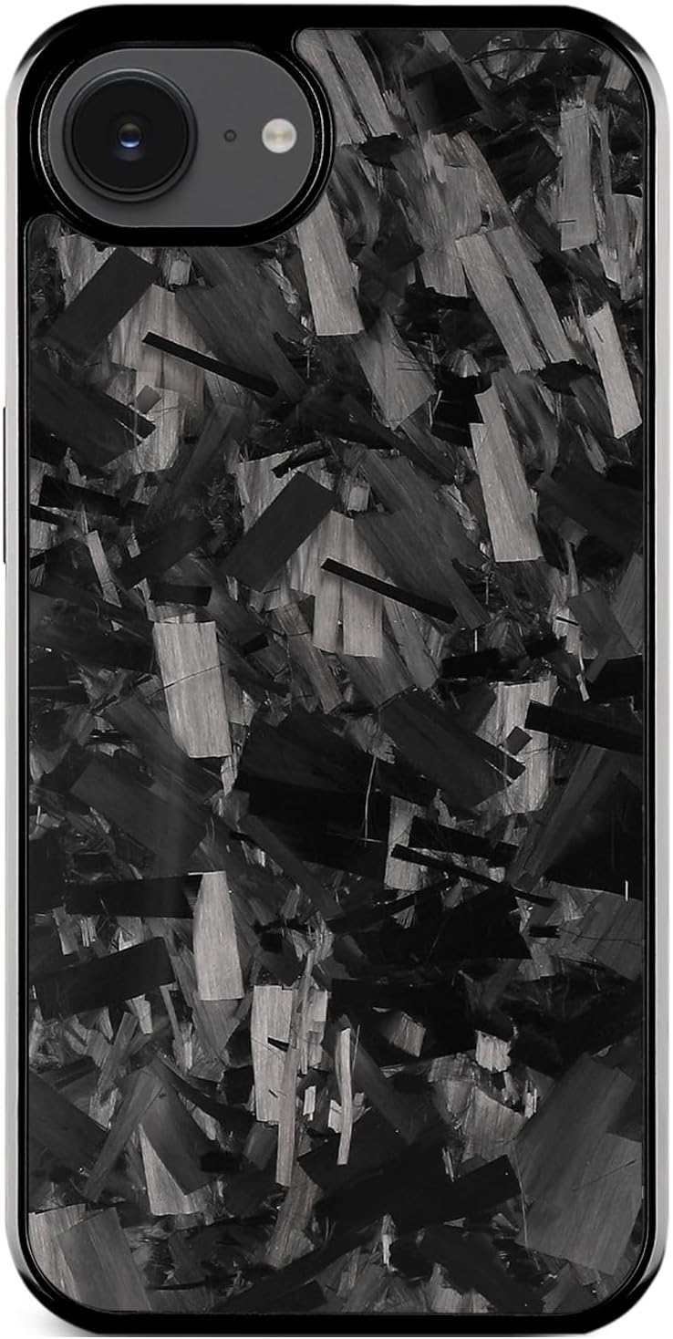 Magnetic for iPhone 16e case&iPhone 17e case Fits MagSafe，Forged Carbon Fiber Phone Case for iPhone 16e case&iPhone 17e, Anti-Fall Protection, Wireless Charging Compatible (Black)