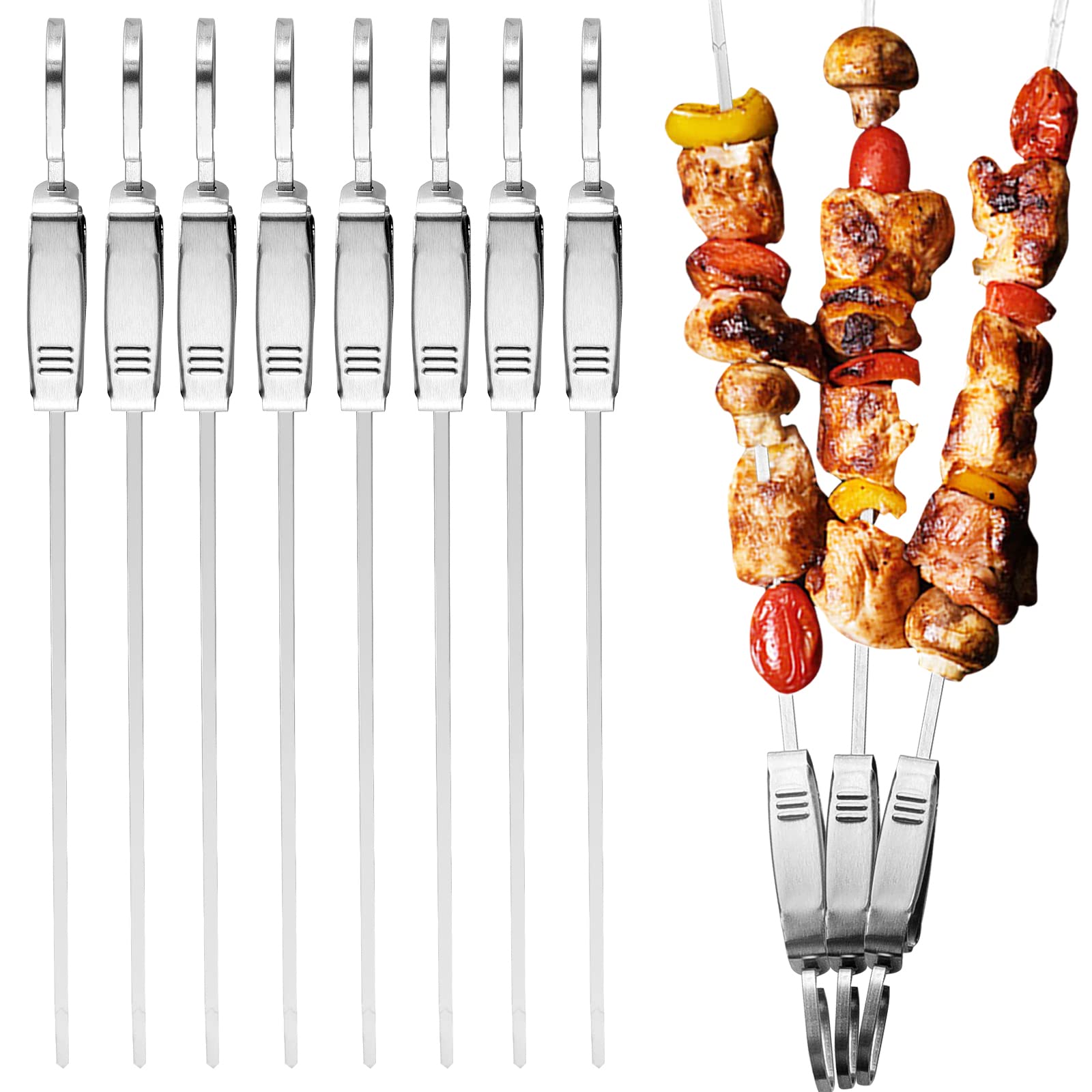 Buy SANDUBY Kebab Skewers for Grilling,17 inch/43cm Long Flat Kebab
