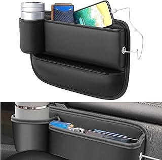 Sponsored You’re seeing this ad based on the product’s relevance to your search query.Learn more about this advertisement JOZMMZEOOA Main Driver's Seat Centre Console Organiser Car, 30 x 20 x 2.5 cm, Universal Car Organiser Centre Console, Front Organiser, Car Seat Console Side Pockets, with Holes, for Small Items