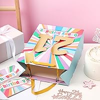 Vista 7 de WRAPAHOLIC Bolsa de regalo de cumpleaños grande de 13 pulgadas con tarjeta y papel de seda - 21 cumpleaños