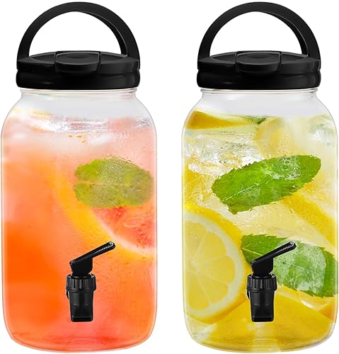 Miniatura 9 de Havawish 2 Piezas Dispensador de Bebidas de Plástico de 1 Galón con Grifo Transparente Dispensador de Bebidas de Cocina de Verano para Refrigerador