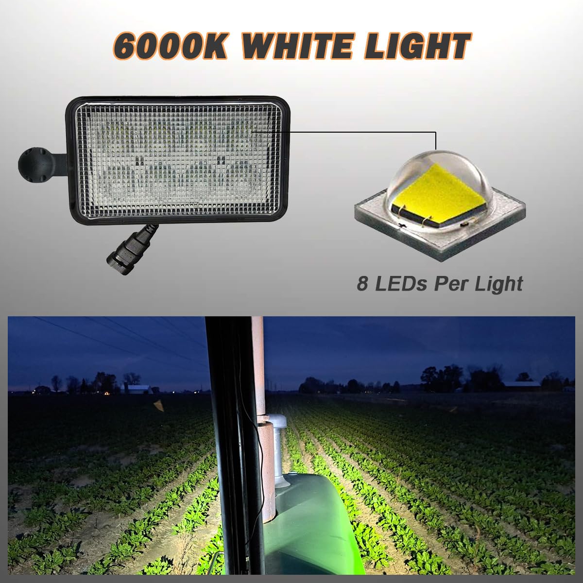 4x HQRP Fari Lampadine LED Per John Deere 355-5500 - Foto 7