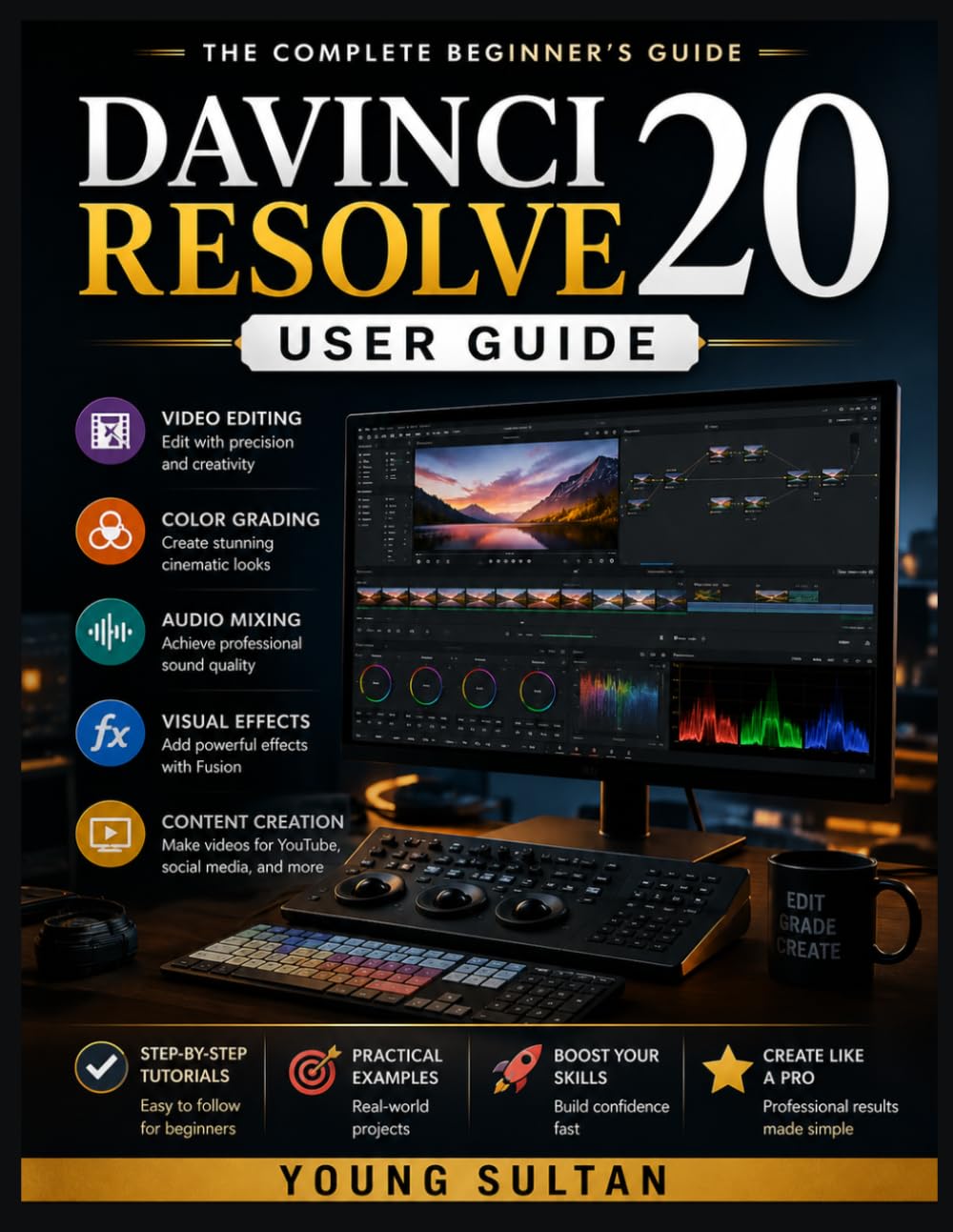 DaVinci Resolve 20 User Guide: A Practical Step-by-Step Beginner’s Guide for Video Editing, Color Grading, Audio Mixing, Visual Effects, and Professional Content Creation