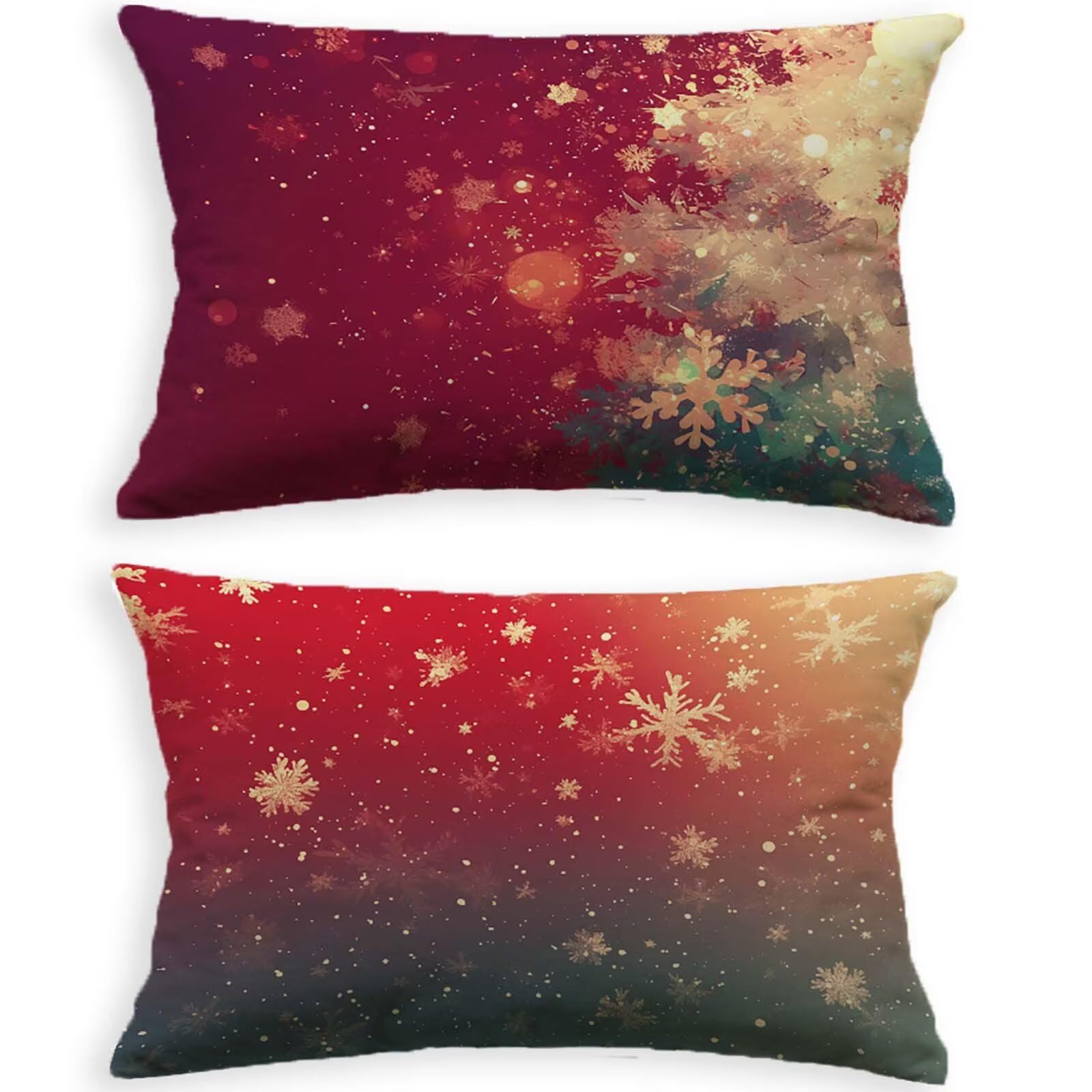 Housse de coussin rouge 40x70 velours pour canapé salon h99