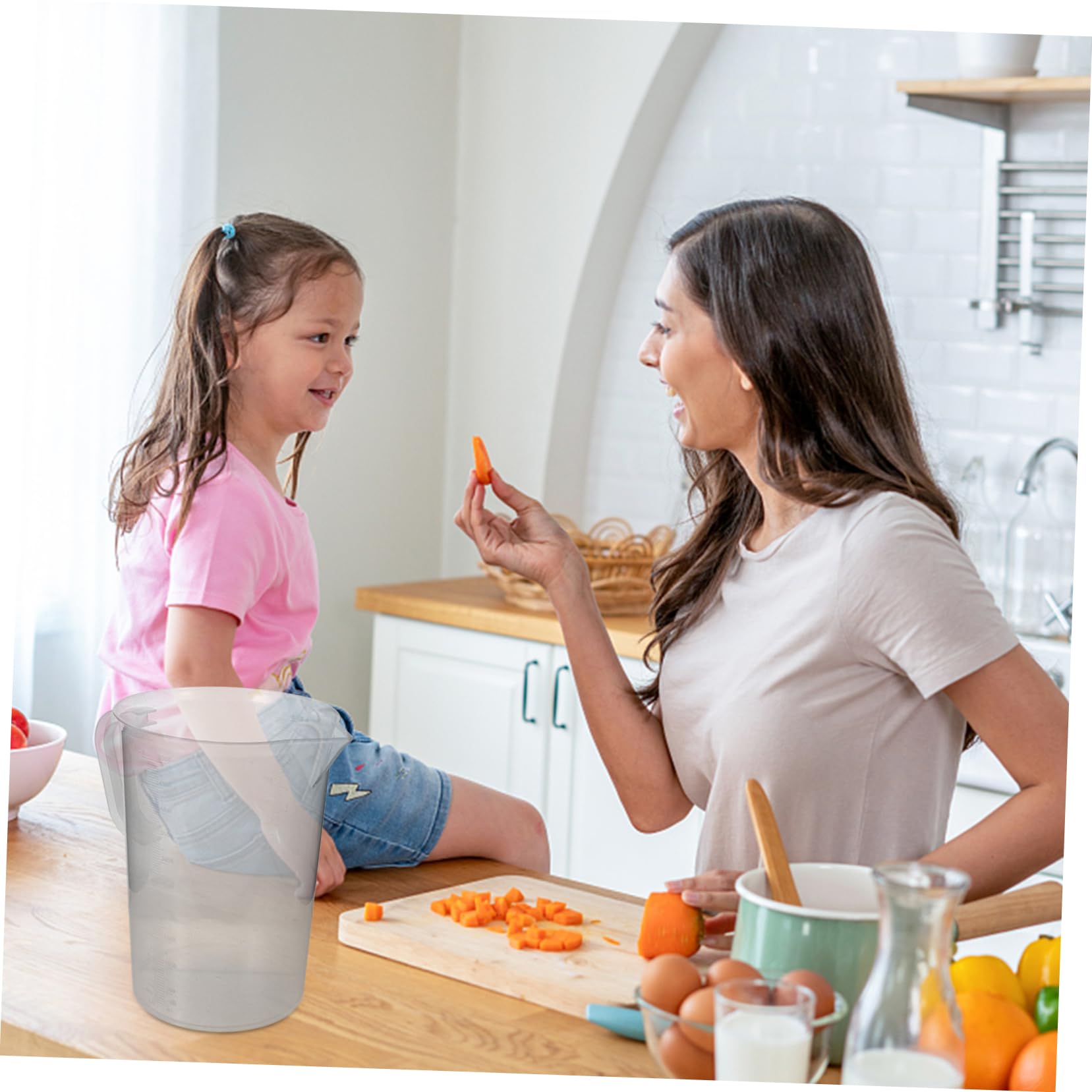 Vaso Medidor de Plástico de Resistente y Doble Cara para Cocina y Uso Doméstico Práctico y Fácil de Limpiar