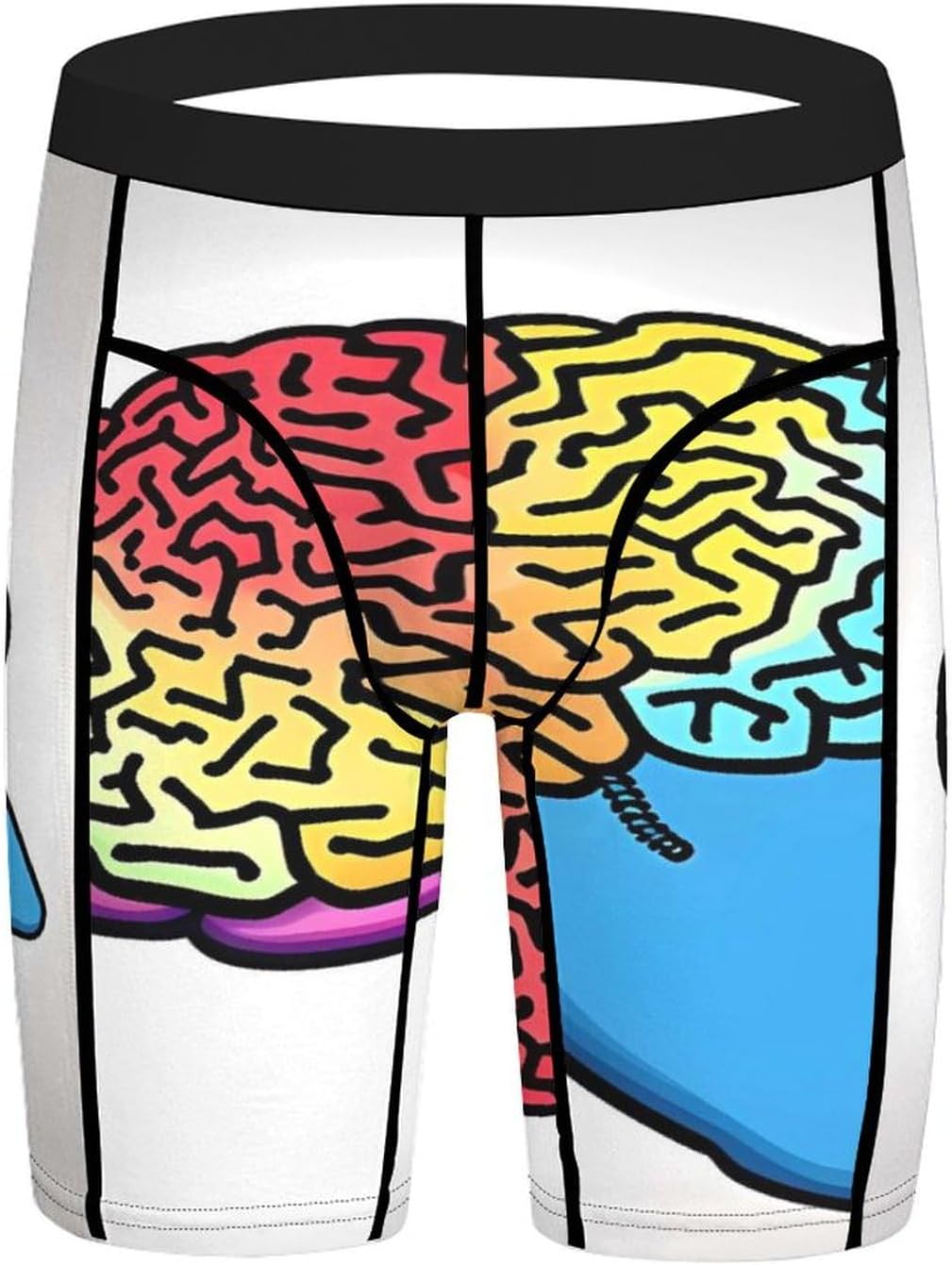 Left and Right Brain Compression Shorts Men Spandex Sport Shorts Workout Performance Baselayer Underwear