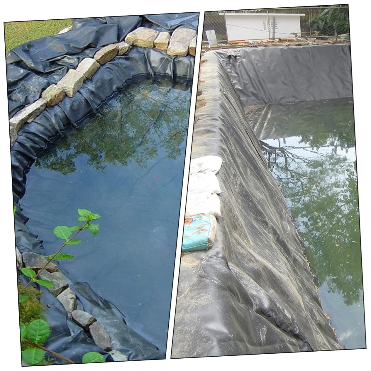 Yardwe Rivestimento per Laghetto per Pesci in Hdpe Ampio e Adatto Laghetti per Pesci di Varie Dimensioni Prevenzione Efficaci delle Perdite d Acqua Resistente e Durevole Taglio Comodo