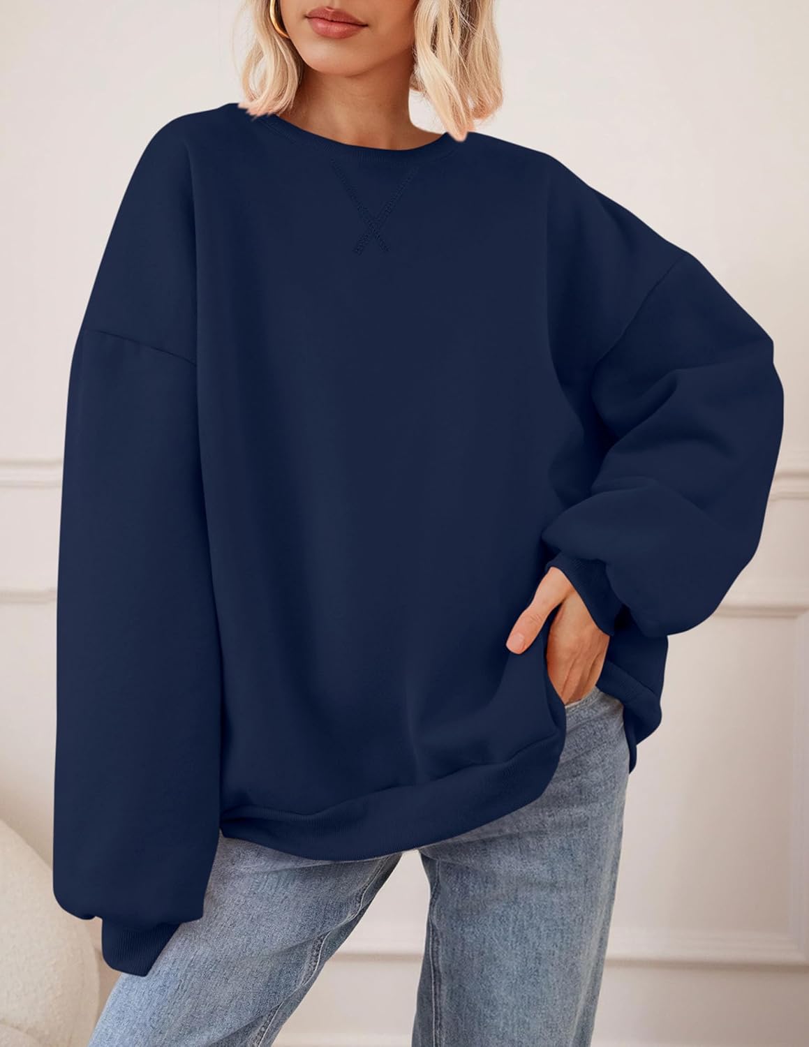 PRETTYGARDEN Oversized Sweatshirt for Women Fall Outfits 2026 Crewneck Long Sleeve Tops Fleece Pullover Winter Clothing - Image 5