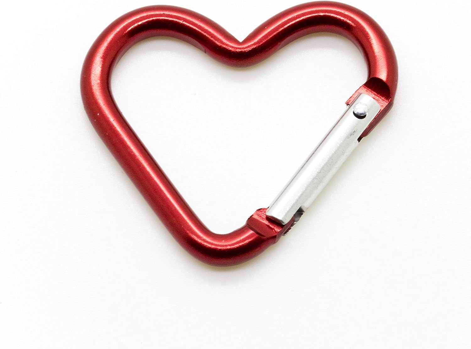 ONDEPOT Pack 100 Heart Shaped Aluminum Alloy Keychain Clip Carabiner Hook Key Holder