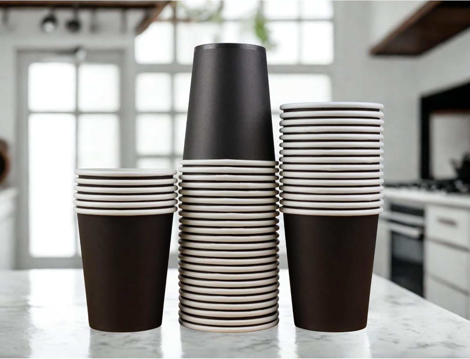 120-pack 9oz Leak proof Black Paper Cups - Disposable paper cups for hot drinks, cold drinks, coffee cups, tea, and other beverages - Holiday Party DIY Office Drinking Cup Supplies (Black) - Image 6