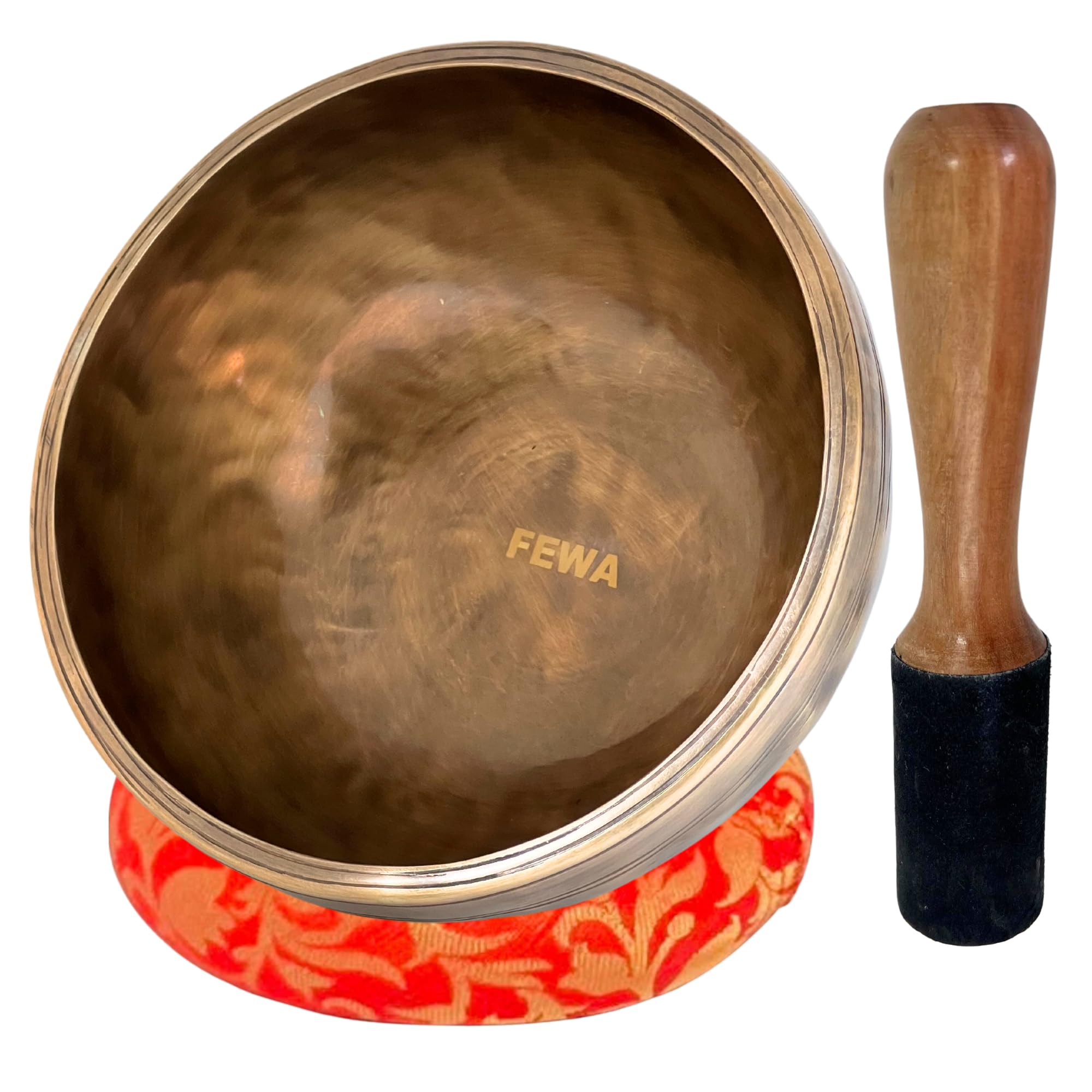 Rarest Tibetan Singing Bowl Set - 100% Hand-Hammered Full Moon JHUMKA Bowls, Heavy & Thick for Long Sustain for Meditation, Yoga, and Chakra Healing 20 X 10 CM