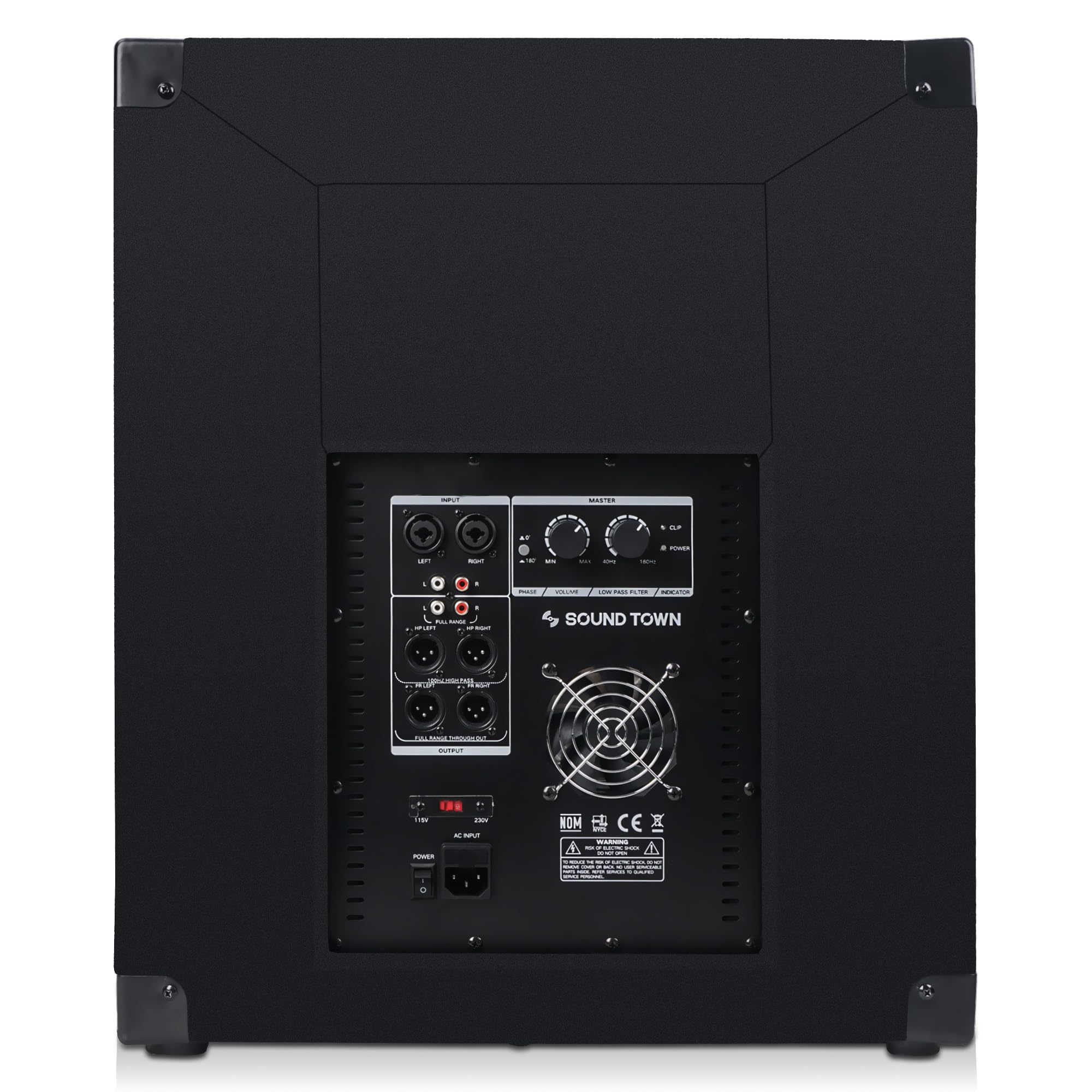 Sound Town METIS Series 2400 Watts 18" Powered Subwoofer with Class-D Amplifier, 4-inch Voice Coil, High-Pass Filter (METIS-18PWG)