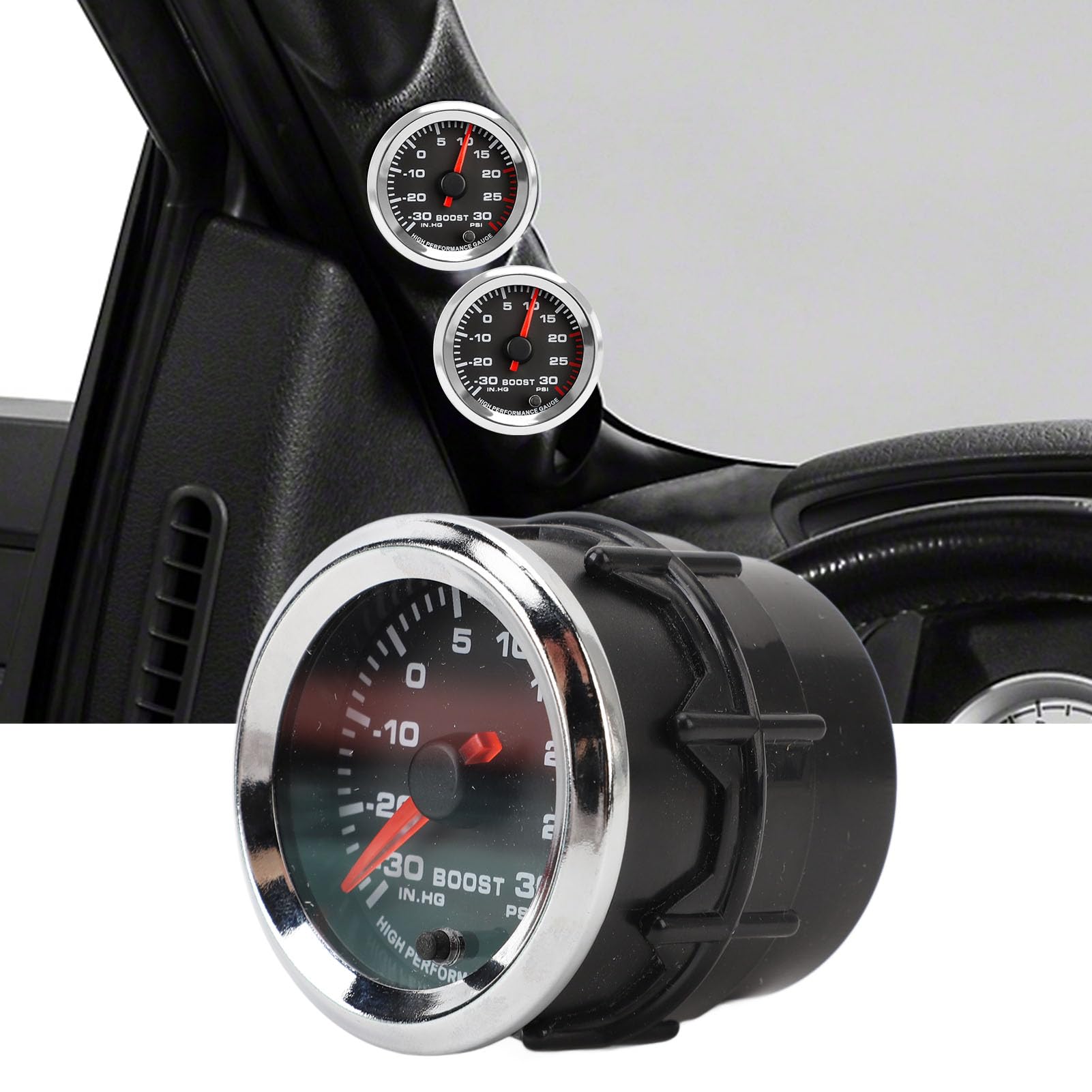 Cyfrowy miernik impulsu Wysoka precyzja Łatwy montaż Turbo Wskaźnik 52 mm 0 do 30 PSI Ciśnienie 7 kolorów dla pojazdu 12 V