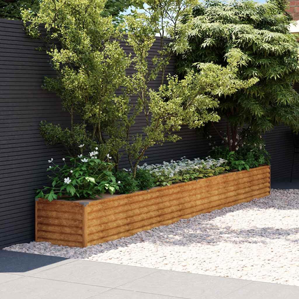 vidaXL Jardinera elevada de Acero corten 386x50x36 cm