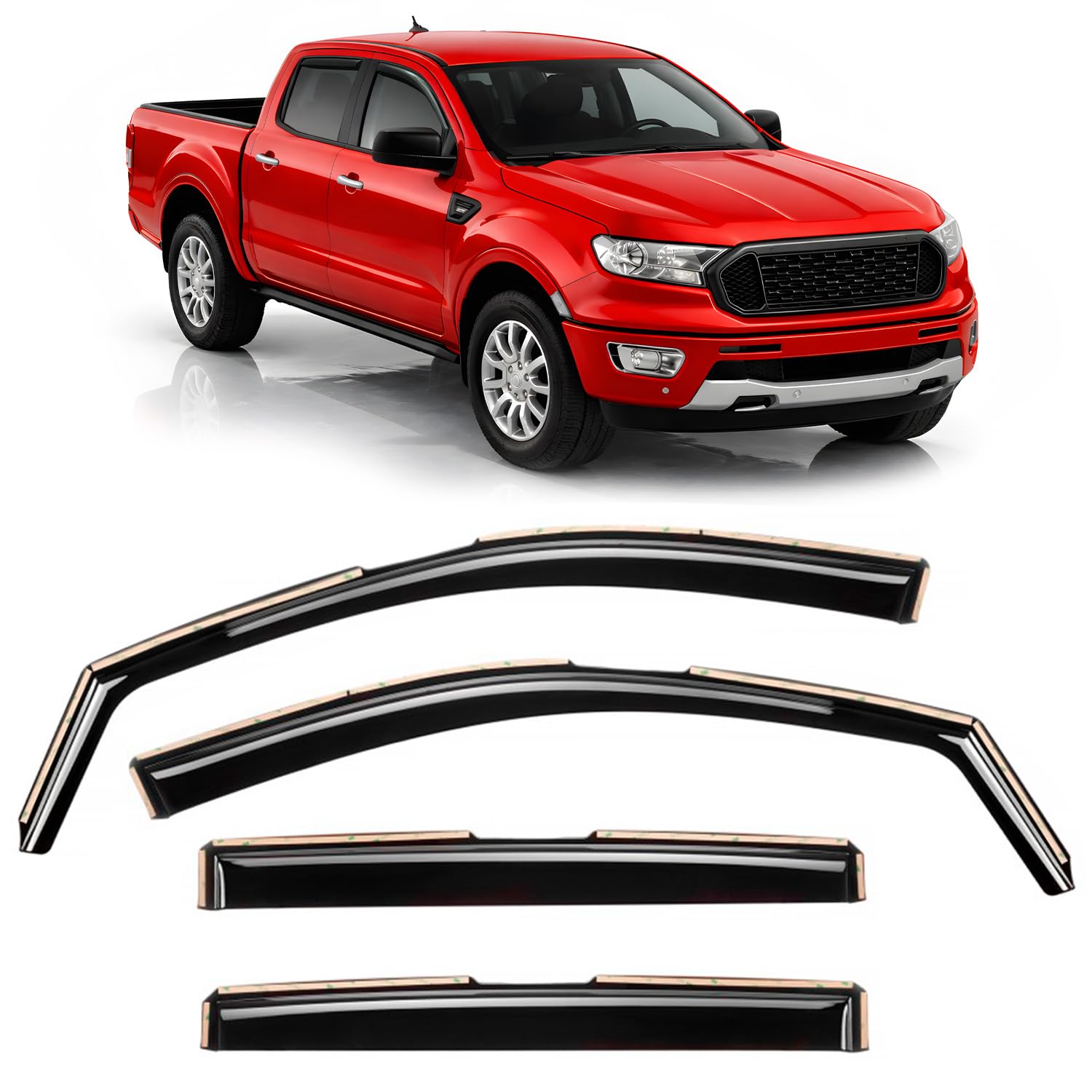 Voron Glass Deflectores para/Compatible con Ford Ranger 11-22 en Canal 4ud