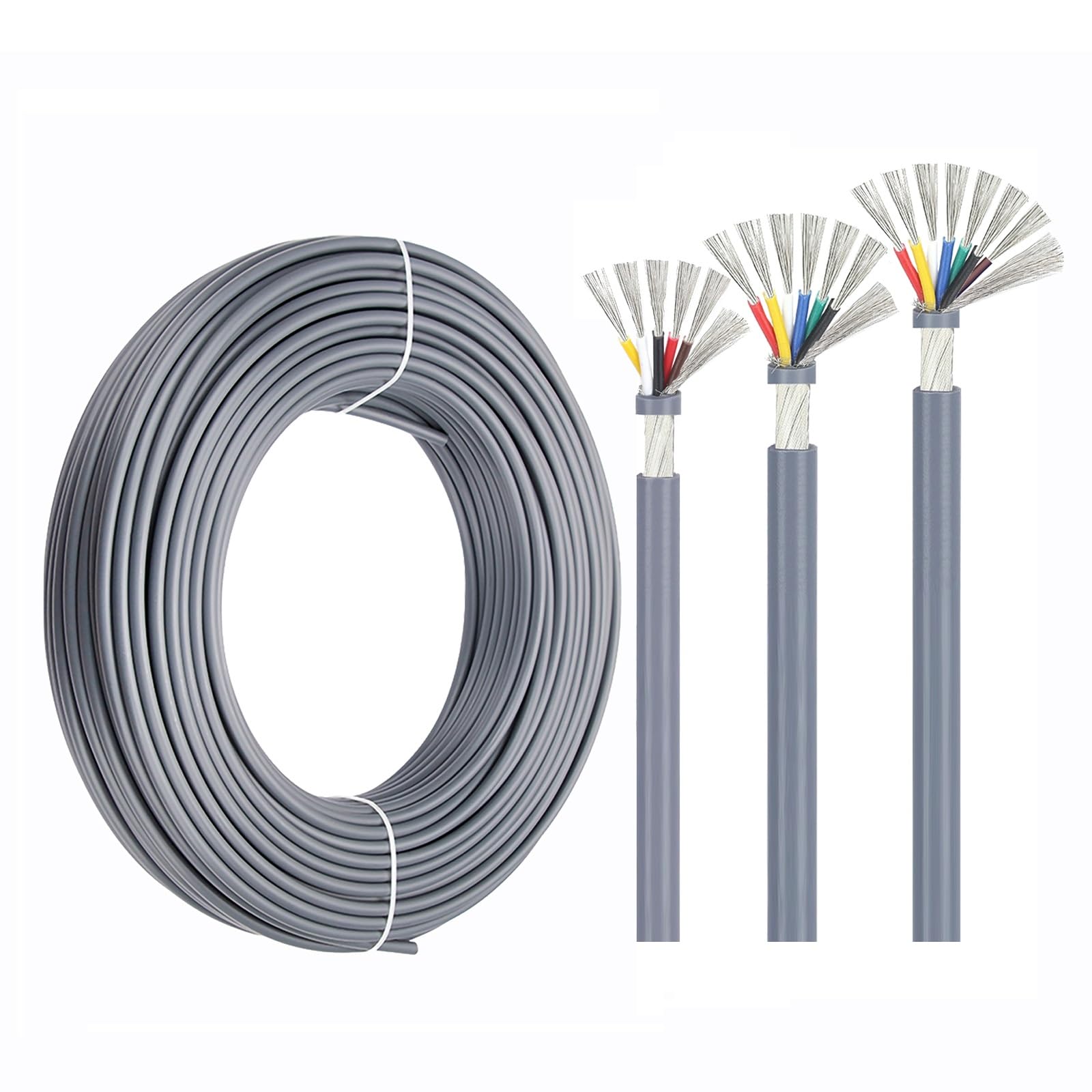 Cable flexible de cobre estañado de 5 conductores 30 AWG, manguera blindada 2851 para automoción