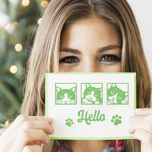 Miniatura 5 de BENECREAT 6 estilos de troqueles de metal para gatos, plantillas de corte de gato para manualidades, álbumes de recortes, álbumes de tarjetas,