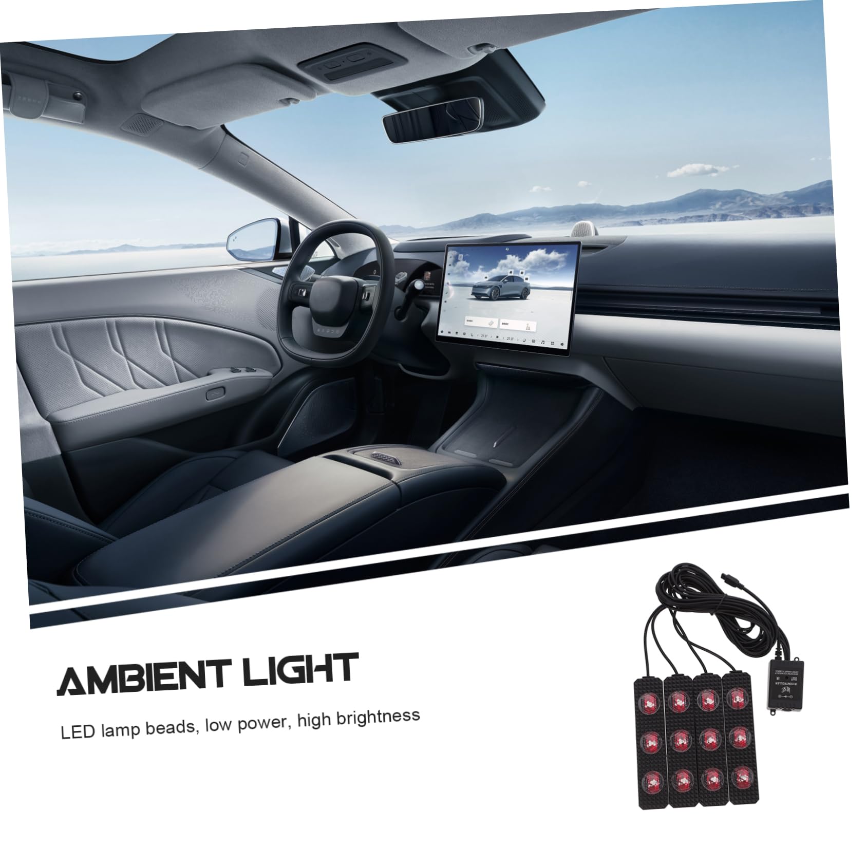 Luces LED USB para Espacio de Pies de Coche, Decoración RGB